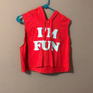 I’m Fun crop top with hood